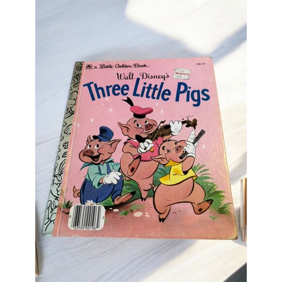 Lot of 4 vintage Golden Books Bambi, 3 Little Pigs, Tawny Scrawny Lion, Night Be - Picture 2 of 13